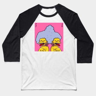 Simpsons WAP Megan thee Stallion Cardi B Patty and Selma Baseball T-Shirt